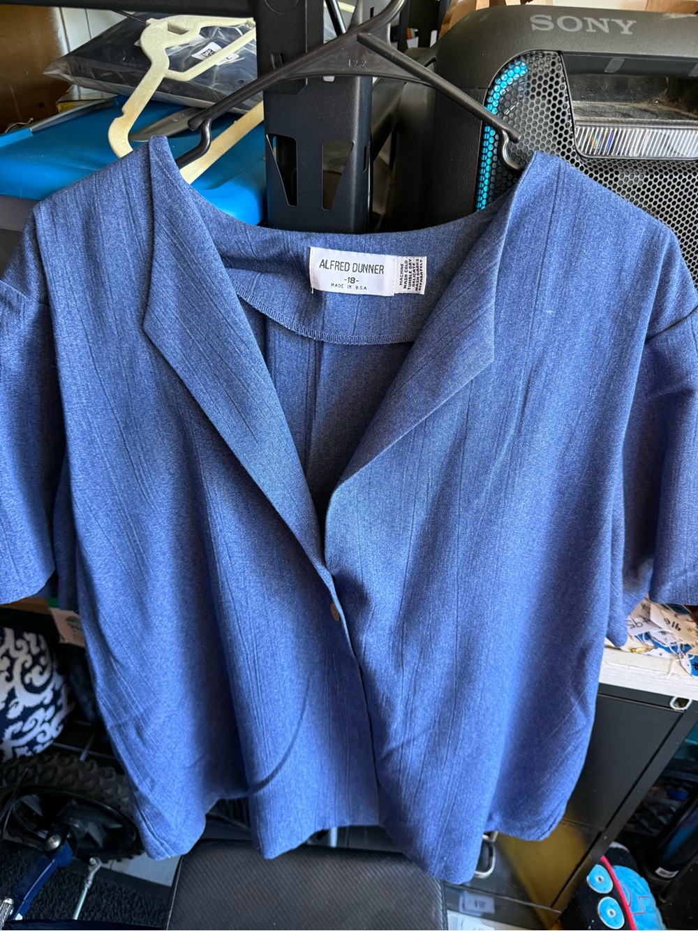 Alfred Dunner Women's Blue Short-Sleeve Blazer Jacket & pants